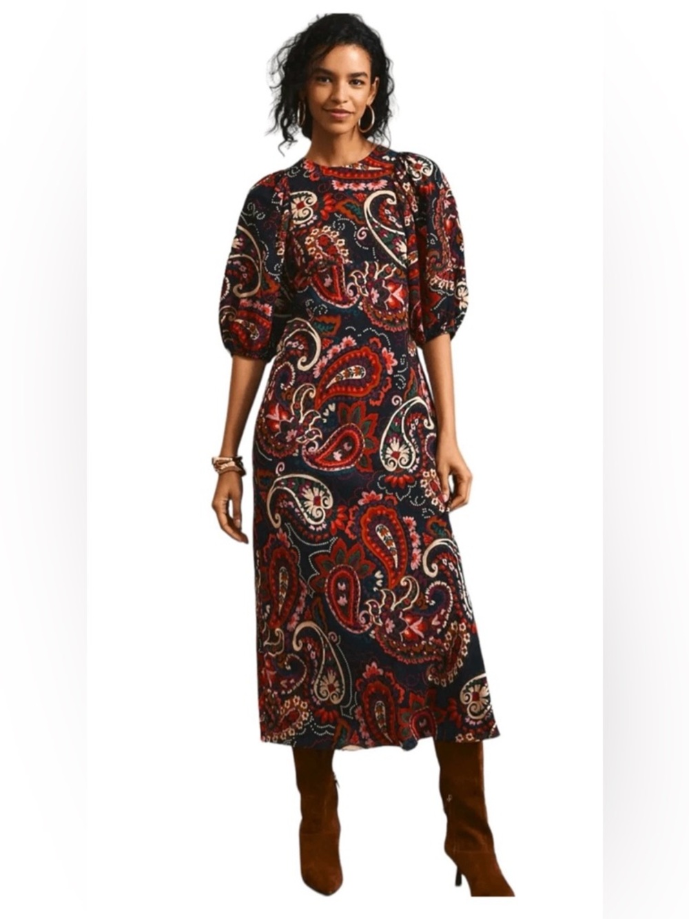 Anthropologie Kachel Multicolor
Paisley Puff Midi Dress pit to pit19 (mix26)